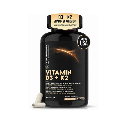 Vitamin D3 5000 IU with Vitamin K2 MK7 for Bone & Immune Support