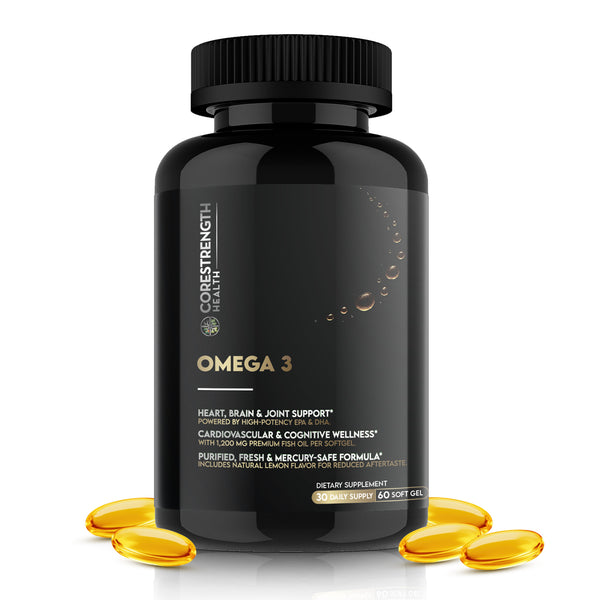 Omega 3 Fish Oil 1200 mg | 720 mg EPA & DHA per Softgel | Heart, Brain & Joint Support | Highly Absorbable Triglyceride Form Fish Oil | Purified & Mercury Safe | 60 Softgels, CoreStrength Health