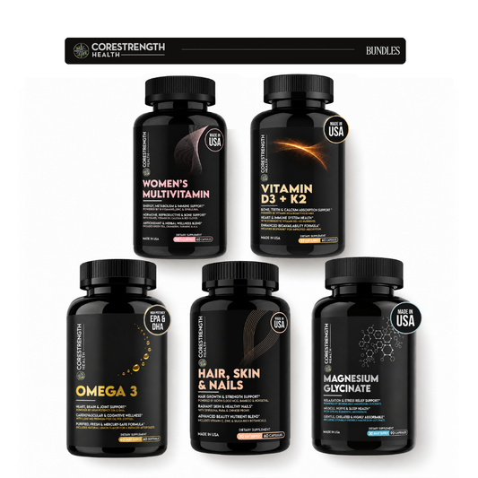 5-in-1 Bundle Hair Skin Nails D3 K2 Omega 3 Women's Multivitamin Magnesium