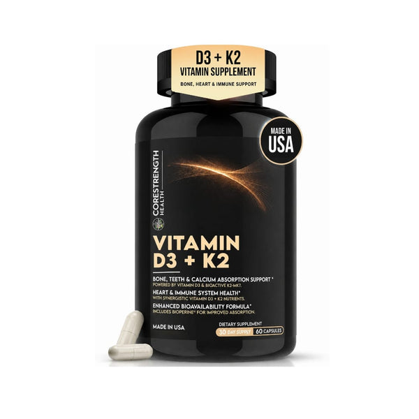 Vitamin D3 5000 IU with Vitamin K2 MK7 for Bone & Immune Support