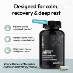 Magnesium Glycinate | Chelated Magnesium for Superior Absorption | 90 Capsules | Relaxation, Muscle Function & Sleep Support | Vegan, Non GMO, Gluten Free | by CoreStrength Health
