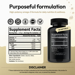  Back label of CoreStrength Health Omega-3 Fish Oil showing supplement facts.