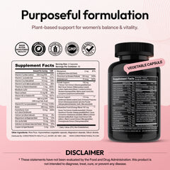  Back label of CoreStrength Health Women's Multivitamins bottle showing supplement facts.
