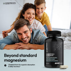 Magnesium Glycinate | Chelated Magnesium for Superior Absorption | 90 Capsules | Relaxation, Muscle Function & Sleep Support | Vegan, Non GMO, Gluten Free | by CoreStrength Health