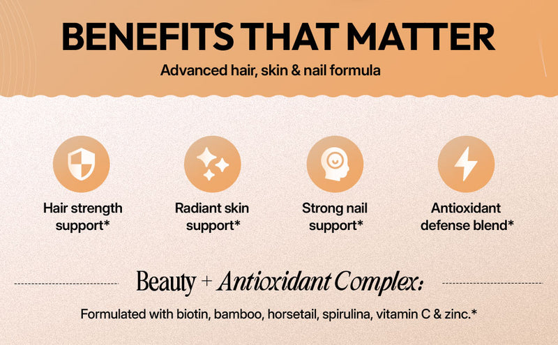 Hair Skin & Nails Supplement 5000 mcg Biotin with Collagen & Keratin | Supports Healthy Hair Skin & Nails | Beauty Support for Women & Men | Non GMO | 60 Capsules | CoreStrength Health