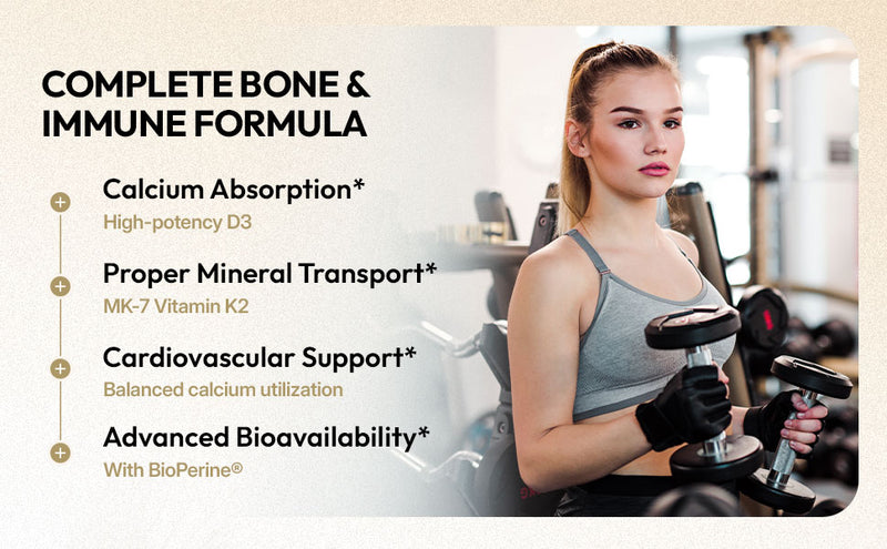 Vitamin D3 5000 IU with Vitamin K2 MK7 | Supports Calcium Absorption & Bone Health | Immune Support* | High Potency D3 + K2 Formula | 60 Capsules  | CoreStrength Health