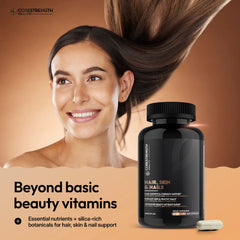 Hair Skin & Nails Supplement 5000 mcg Biotin with Collagen & Keratin | Supports Healthy Hair Skin & Nails | Beauty Support for Women & Men | Non GMO | 60 Capsules | CoreStrength Health