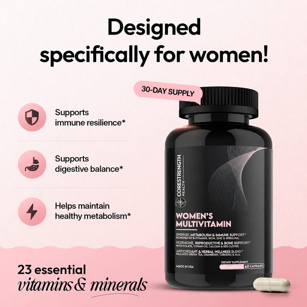 Women's Daily Multivitamin with B Complex & Zinc